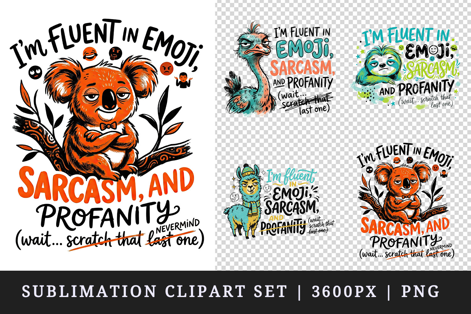 Sarcastic Quote clipart printable sublimation design png product image 1