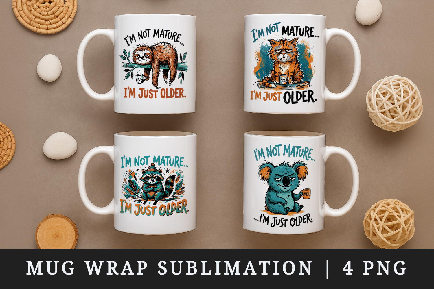 Sarcastic Quote mug wrap printable sublimation design product image 1