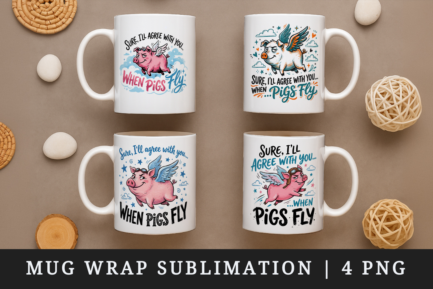 Sarcastic Quote mug wrap printable sublimation design product image 1