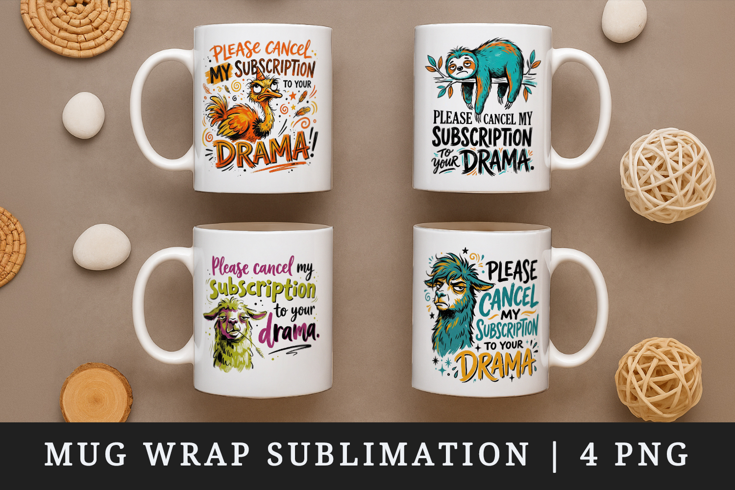 Sarcastic Quote mug wrap printable sublimation design product image 1