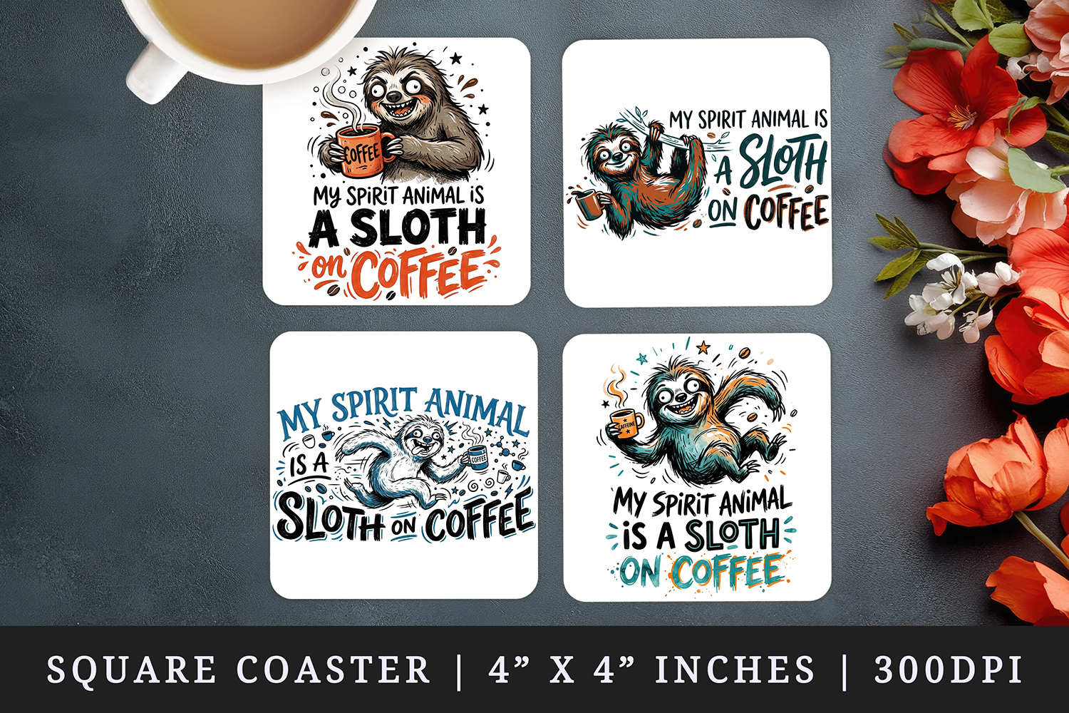 Sarcastic Quote square coaster sublimation, coasters design product image 1