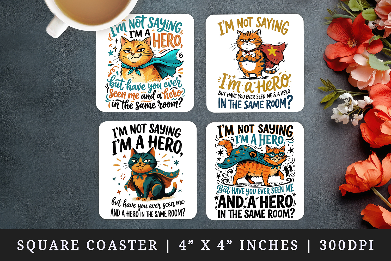 Sarcastic Quote square coaster sublimation, coasters design product image 1