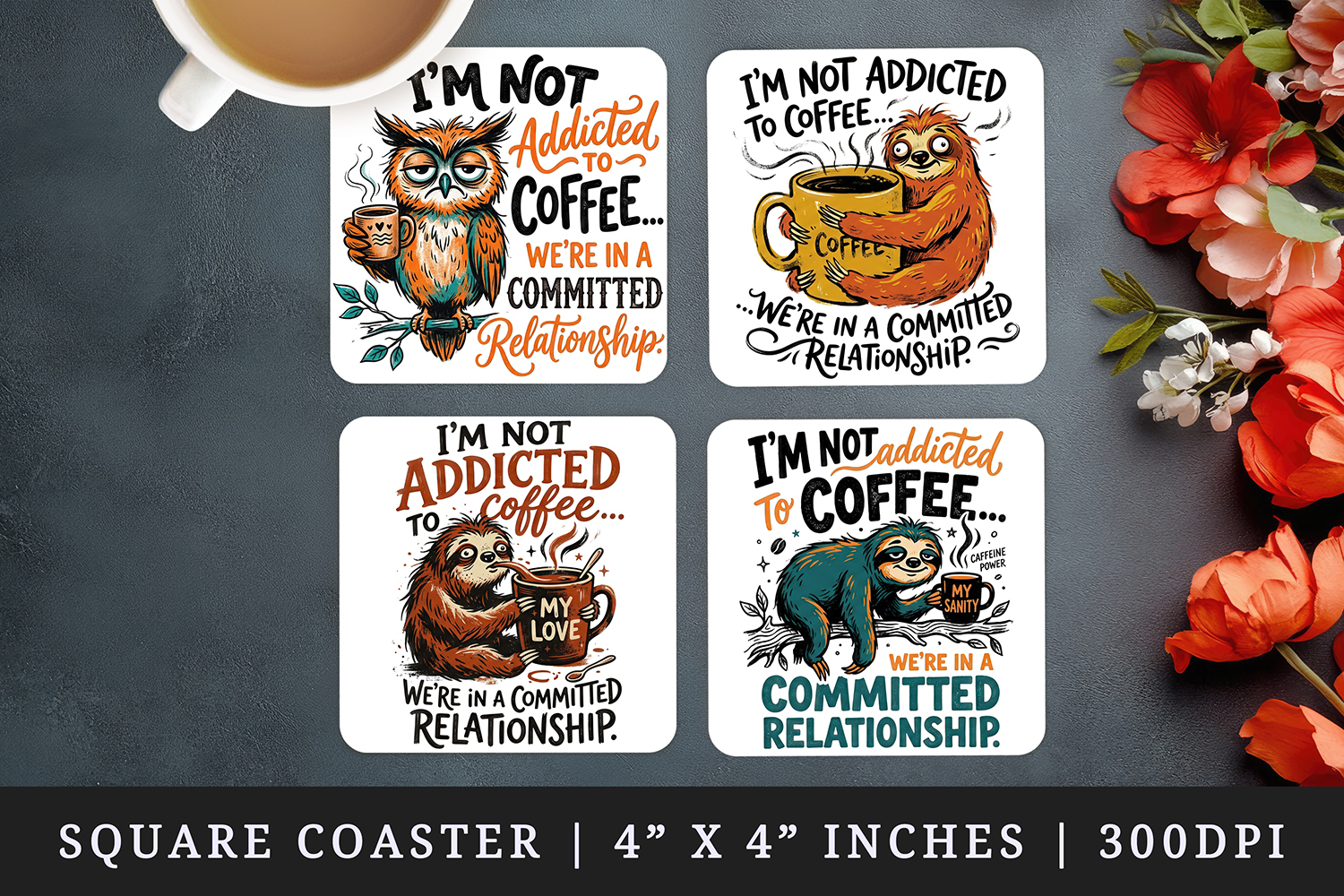 Sarcastic Quote square coaster sublimation, coasters design product image 1