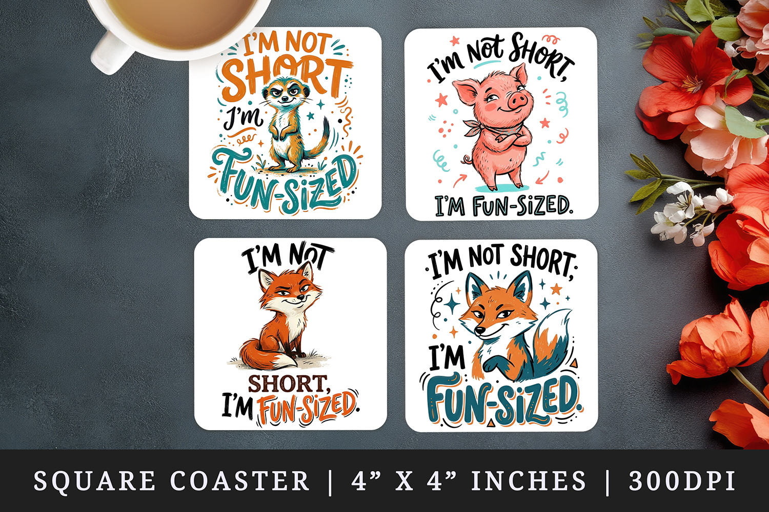 Sarcastic Quote square coaster sublimation, coasters design product image 1