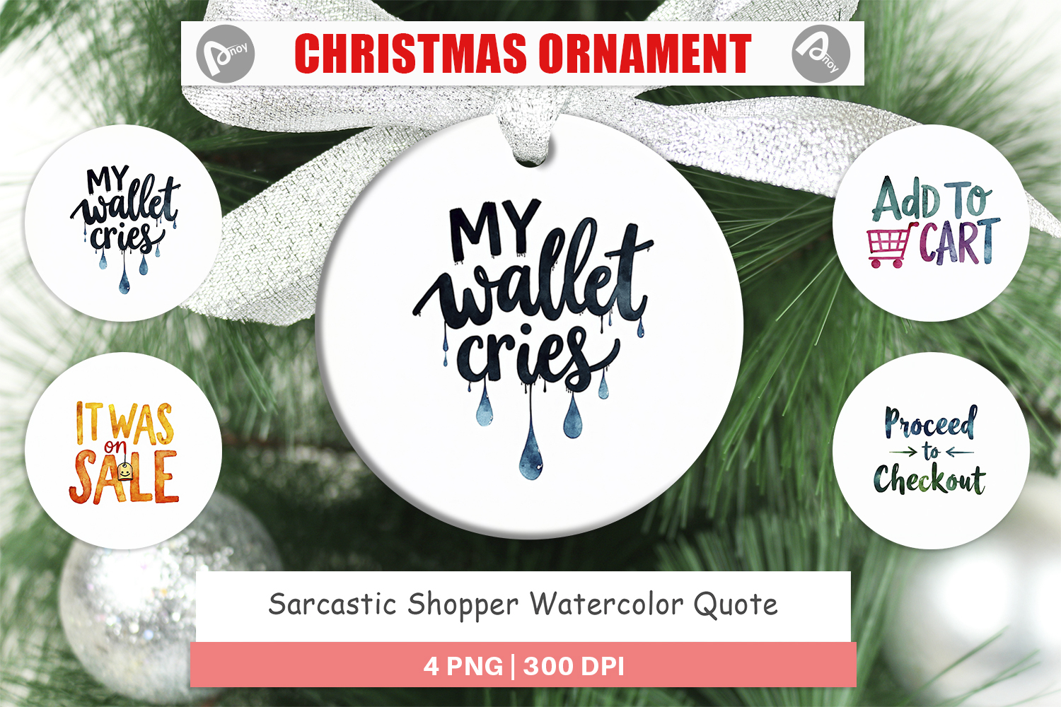 Sarcastic Shopper Quote Ornament product image 1