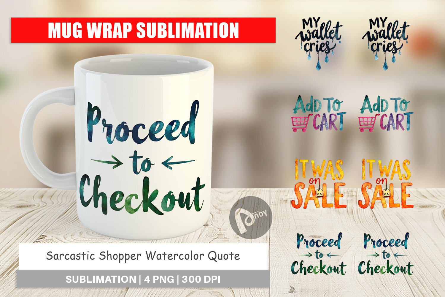 Sarcastic Shopper Quote Mug Wrap product image 1
