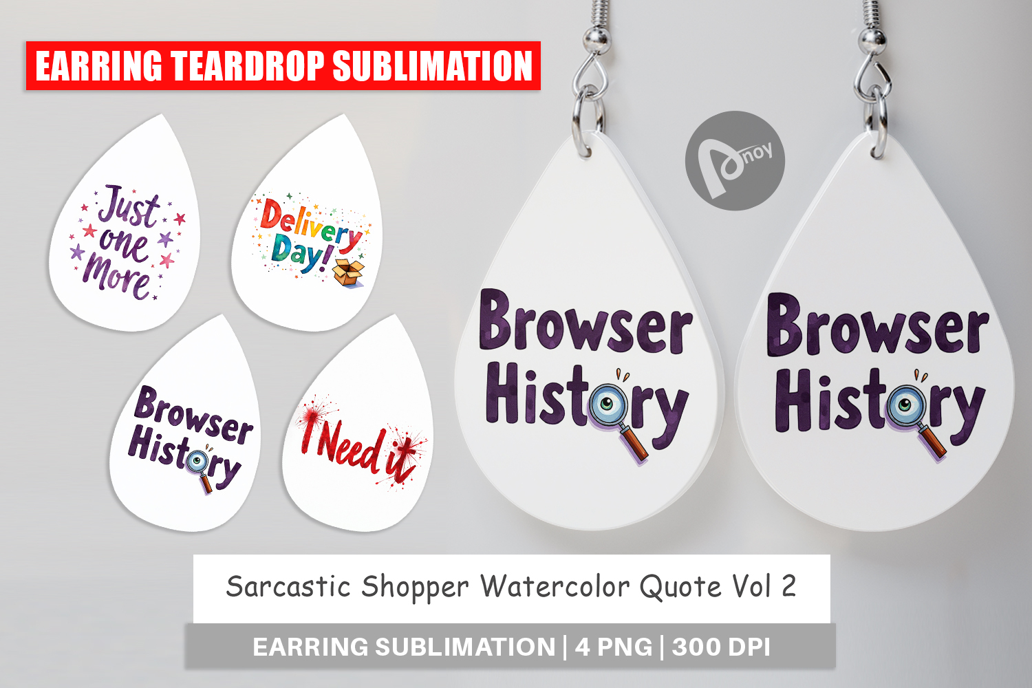 Sarcastic Shopper Quote Earring product image 1