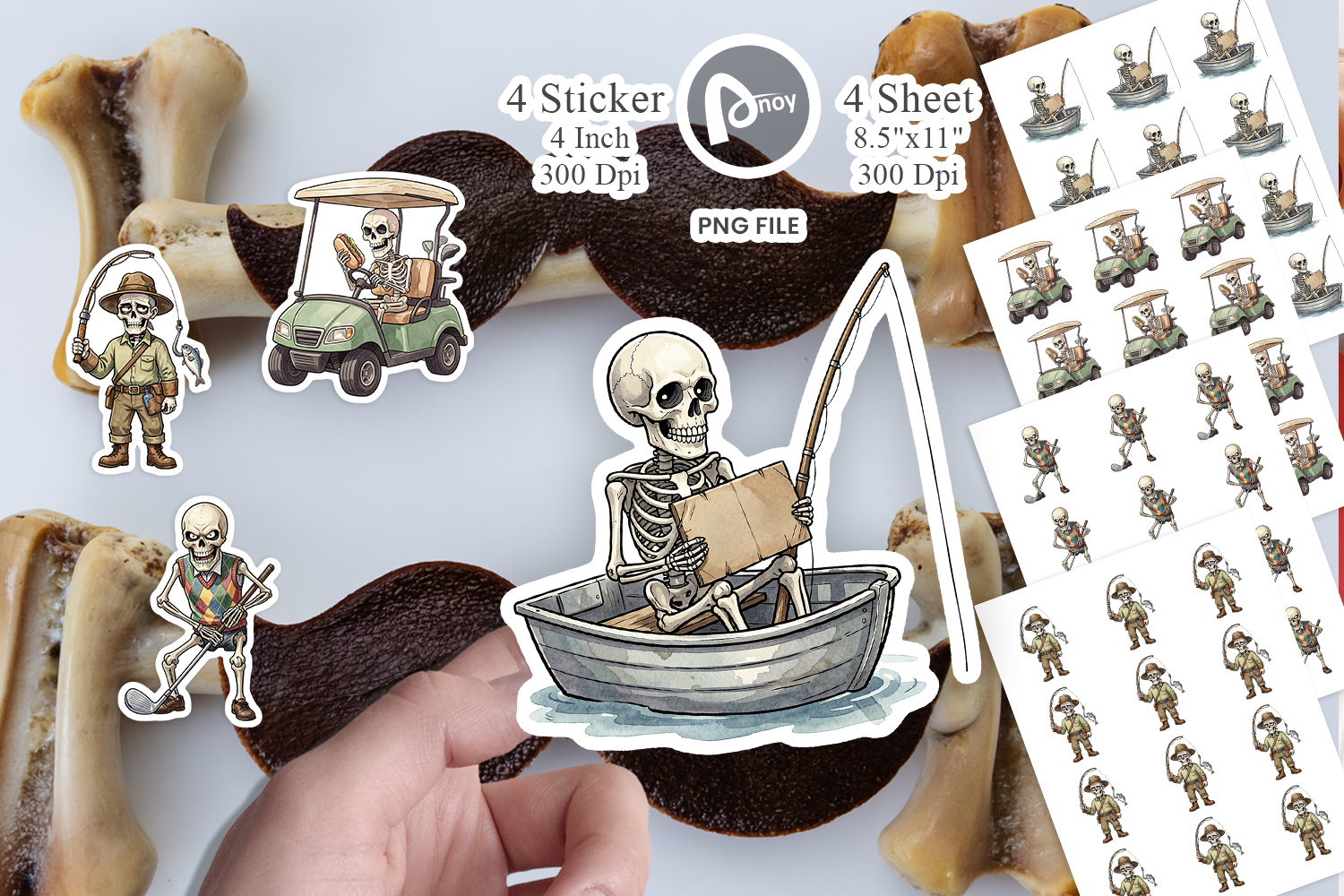 Sarcastic Sports Dad Bone Sticker product image 1
