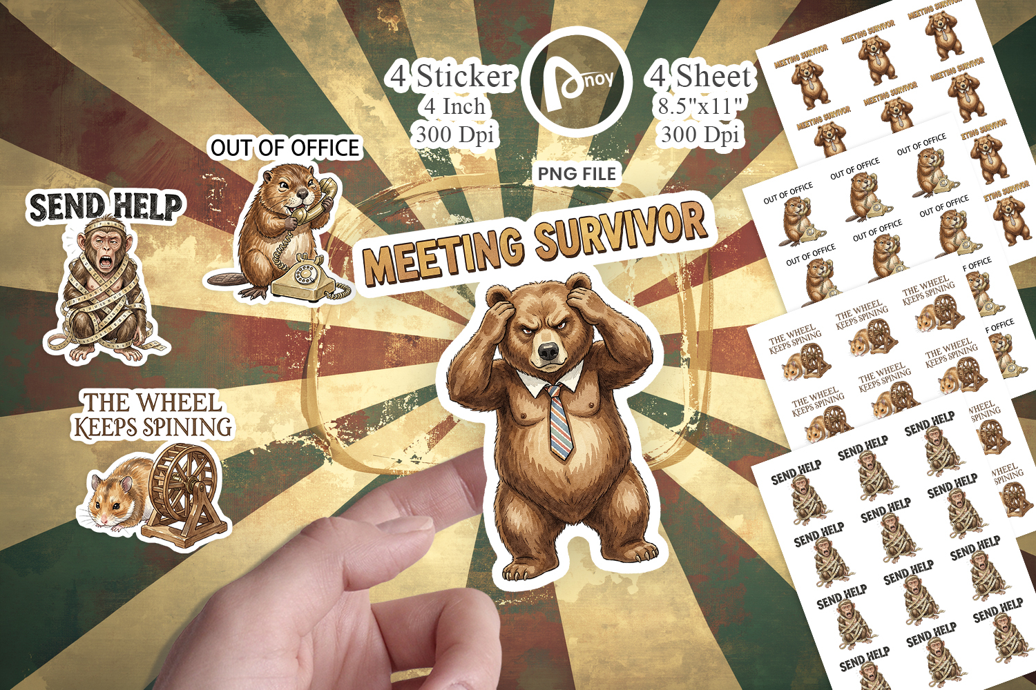 Sarcastic Work Burnout Sticker product image 1