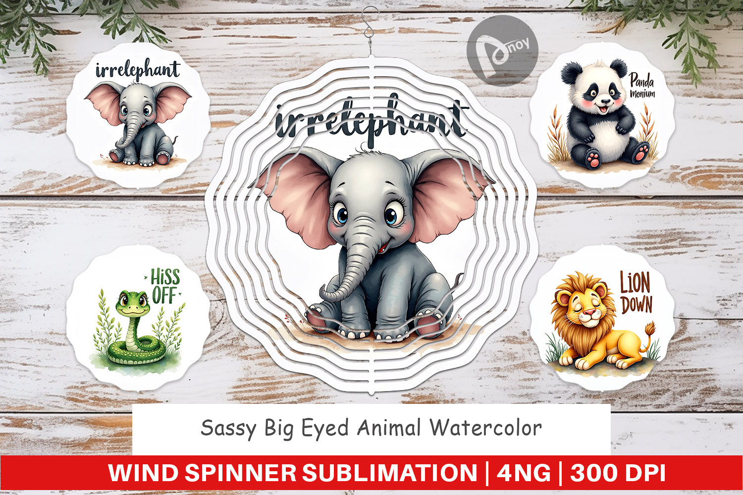 Sassy Big-Eyed Animal Puns Wind Spinner product image 1