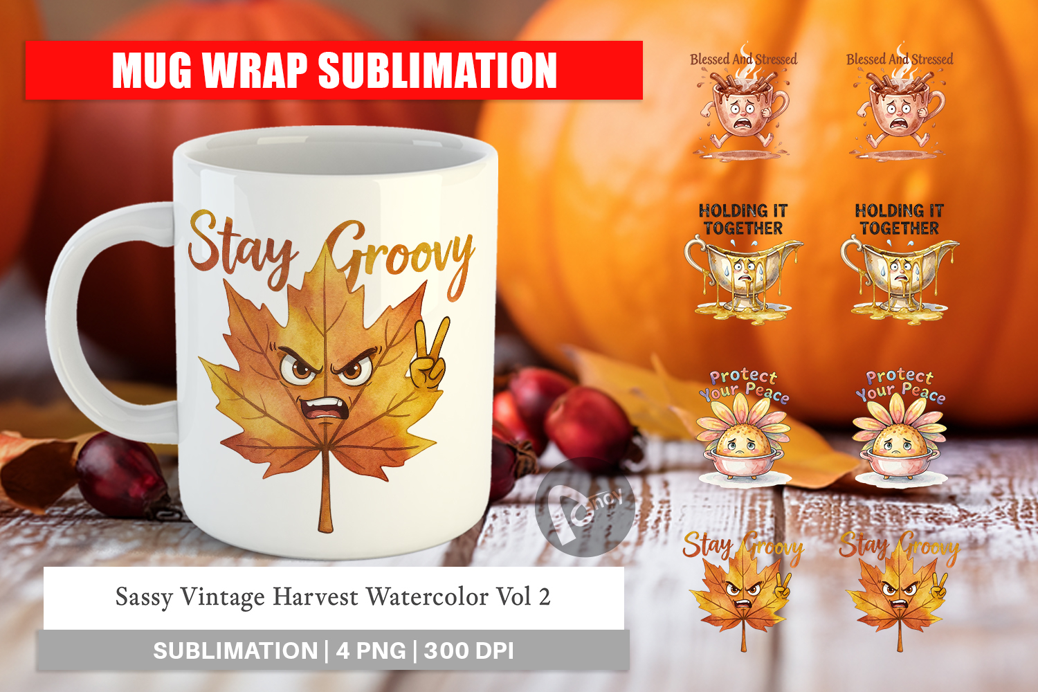 Sassy Vintage Harvest Mug Wrap product image 1
