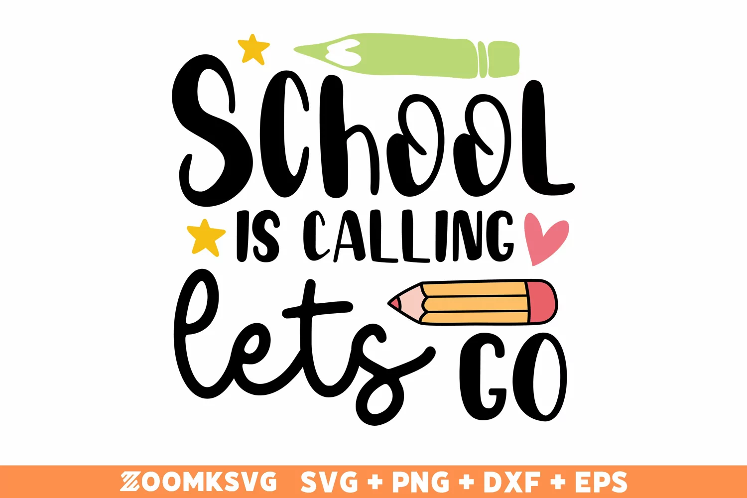 School is calling Lets go SVG, Back to School SVG product image 1