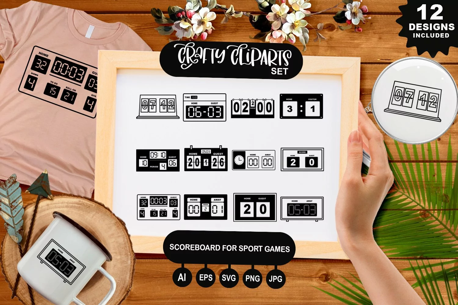 Scoreboard For Sport Games Clipart Set product image 1