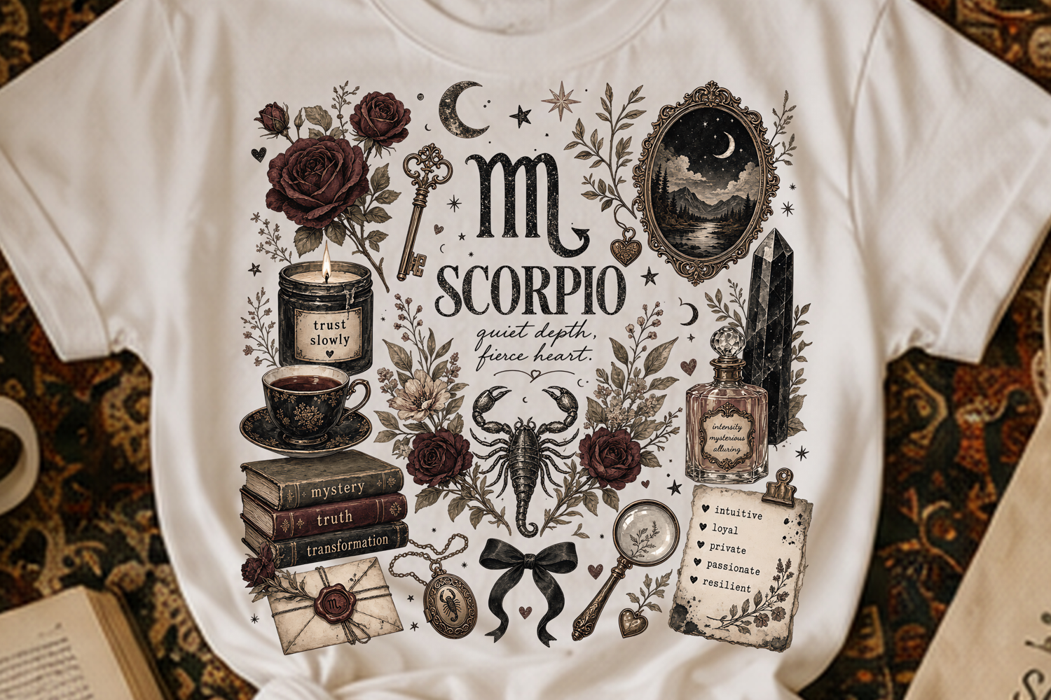 Zodiac Scorpio Sublimation Design Perfect for shirts, horoscope sublimation projects, Scorpio wall art, and more.