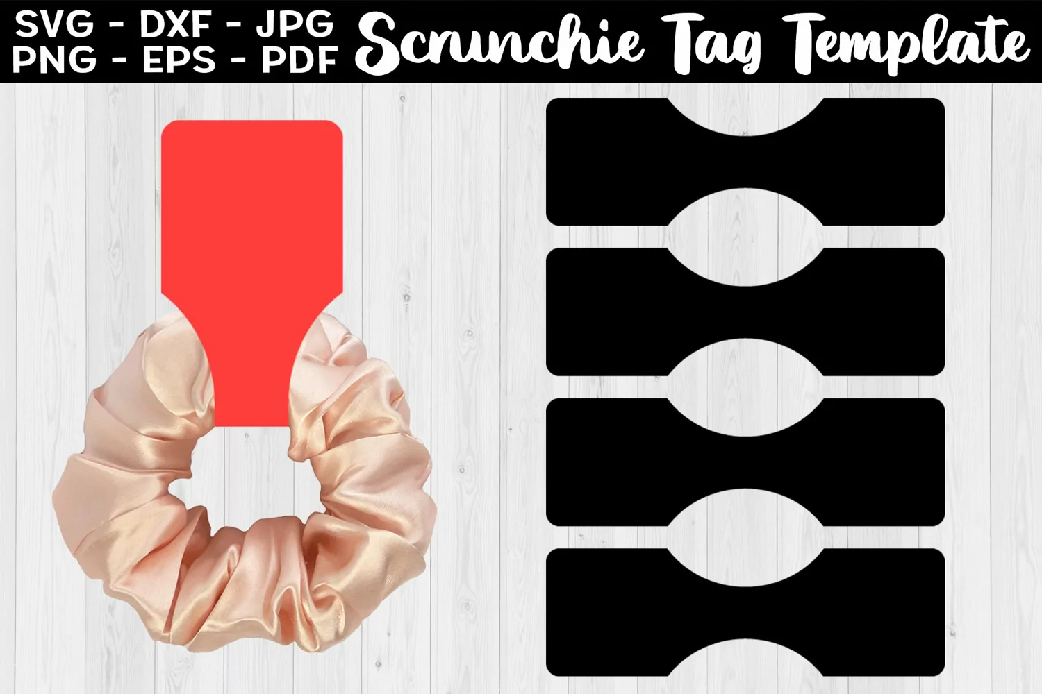 Scrunchie Tag Template SVG, Scrunchie Holder Template SVG product image 1