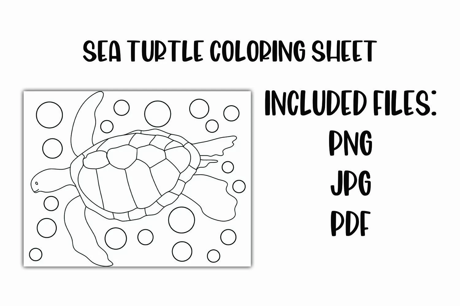 Sea Turtle Coloring Sheet for Kids product image 1