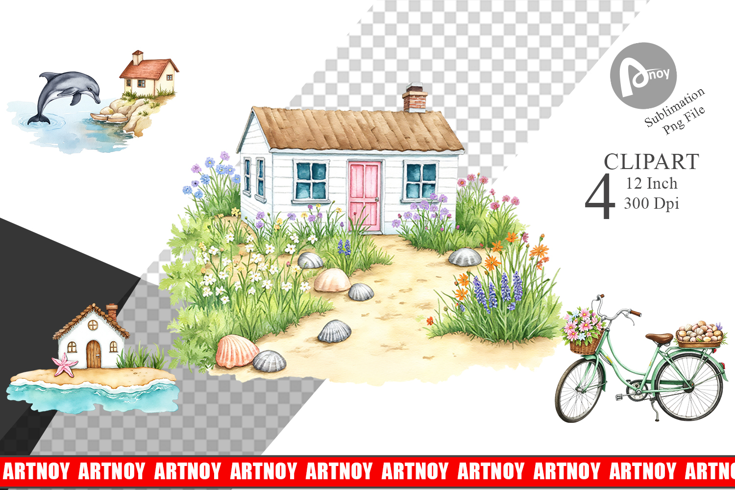 Seaside Cottage Clipart product image 1