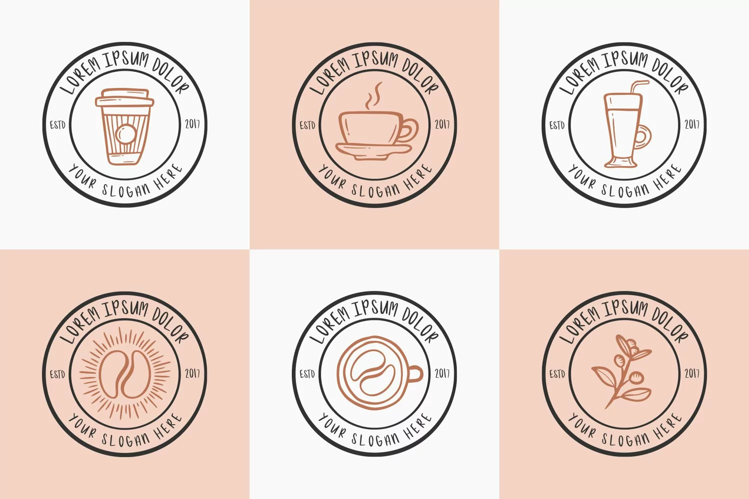 Set of Modern Vintage Coffee Shop Logo Templates product image 1