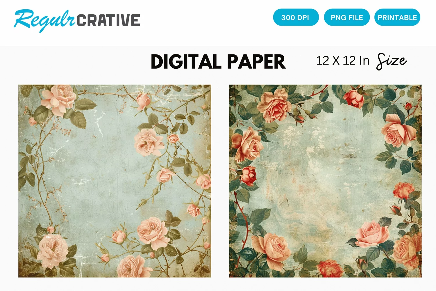 Shabby Chic Digital Paper product image 1