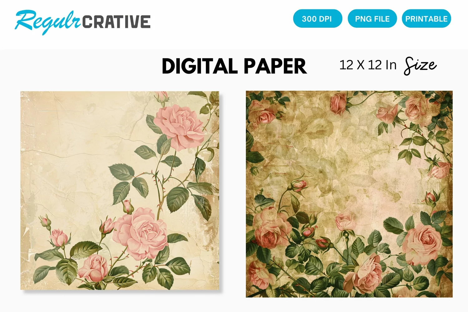 Shabby Chic Digital Paper product image 1