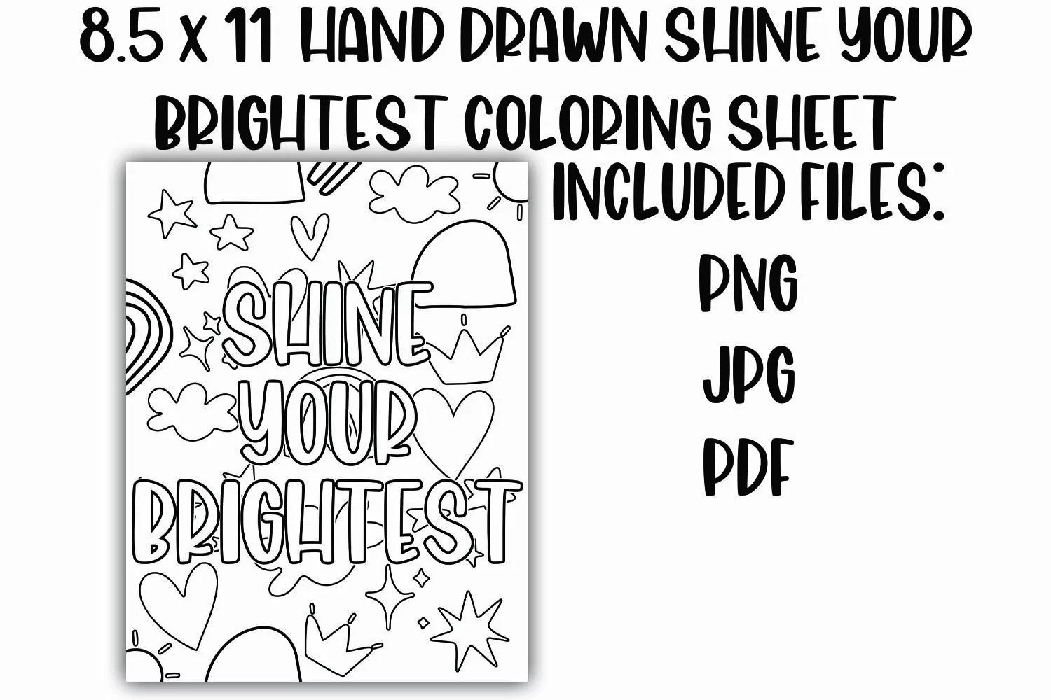 Shine Your Brightest Doodle Coloring Sheet product image 1