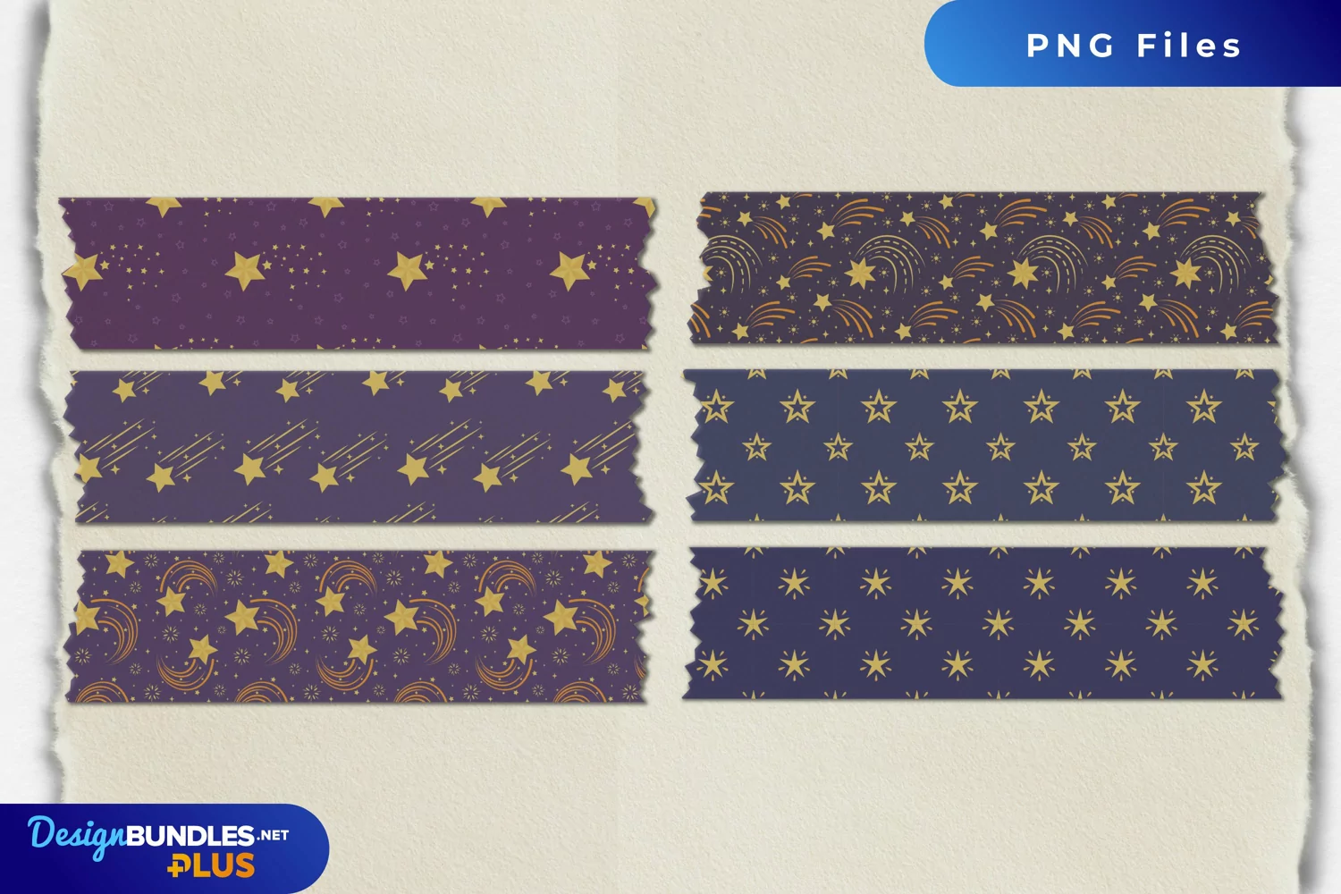 Shooting Star with Vintage Color Seamless Pattern Tape product image 1
