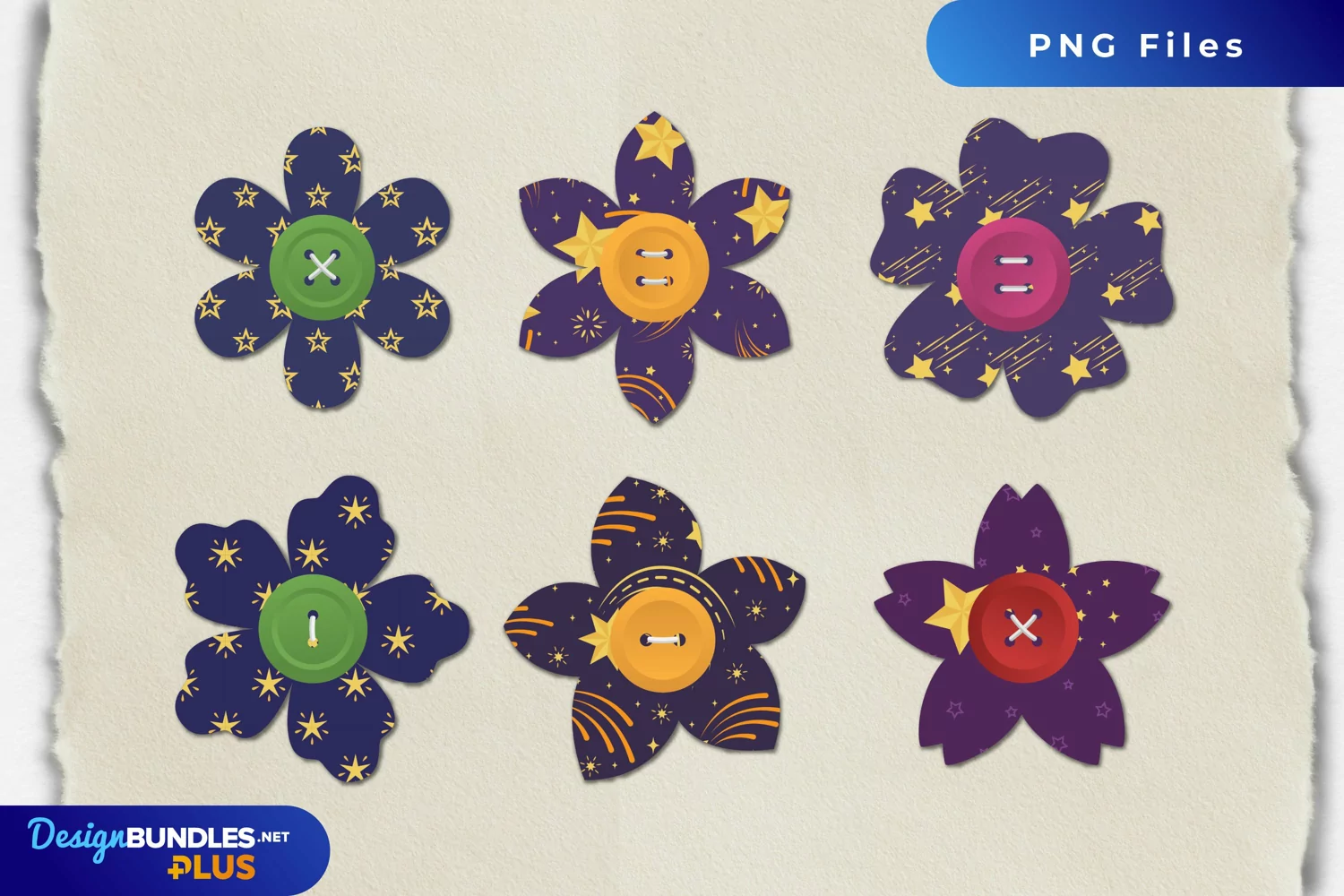 Shooting Star with Vintage Color Seamless Pattern Button product image 1