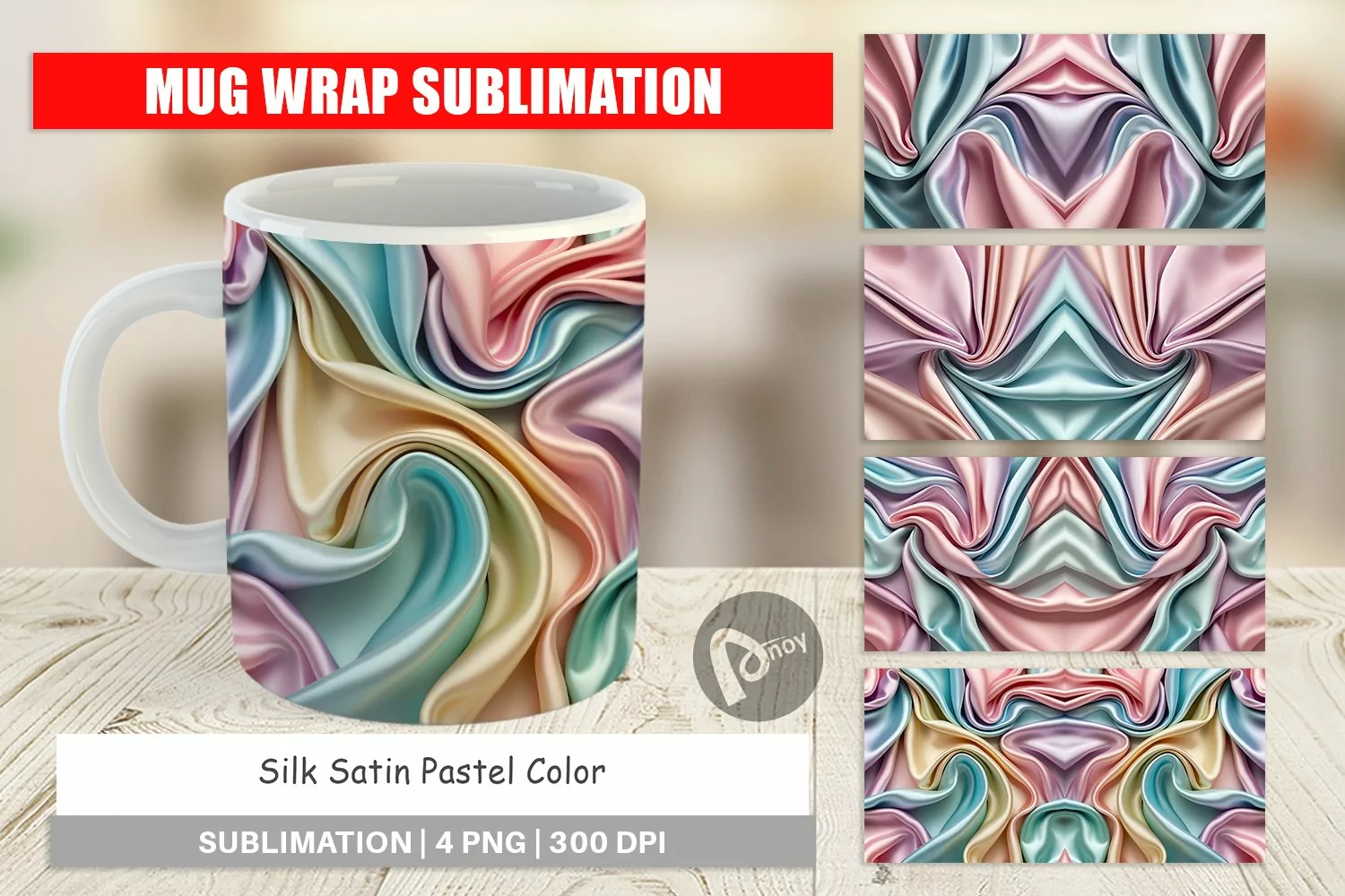 Mug Wrap Design Pastel Silk Satin product image 1
