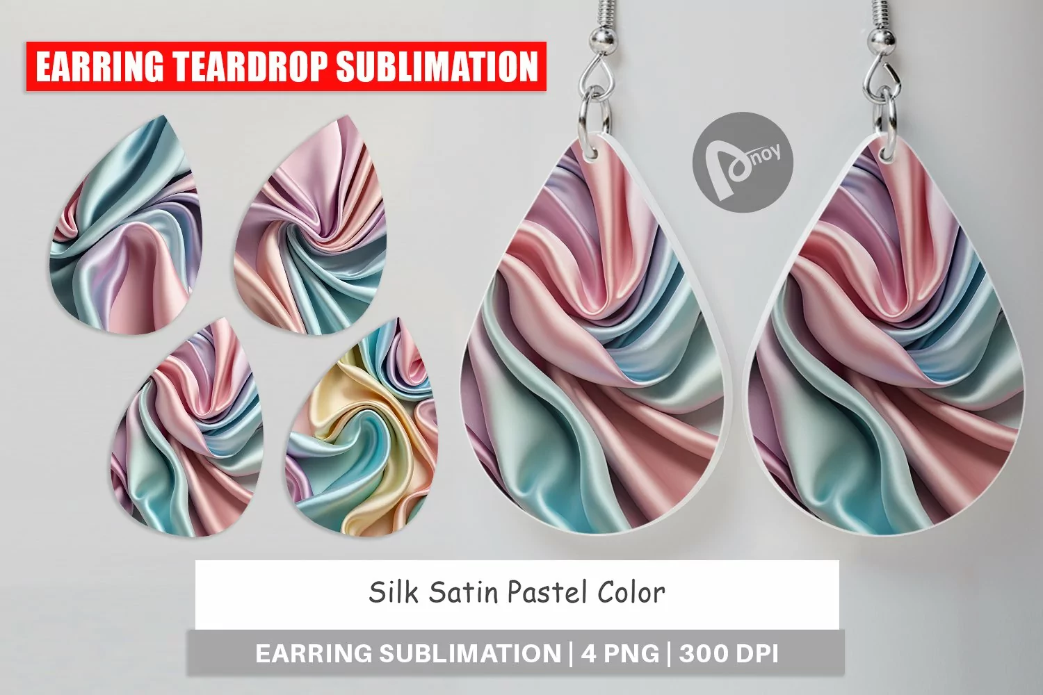 Earring Teardrop Pastel Silk Satin product image 1