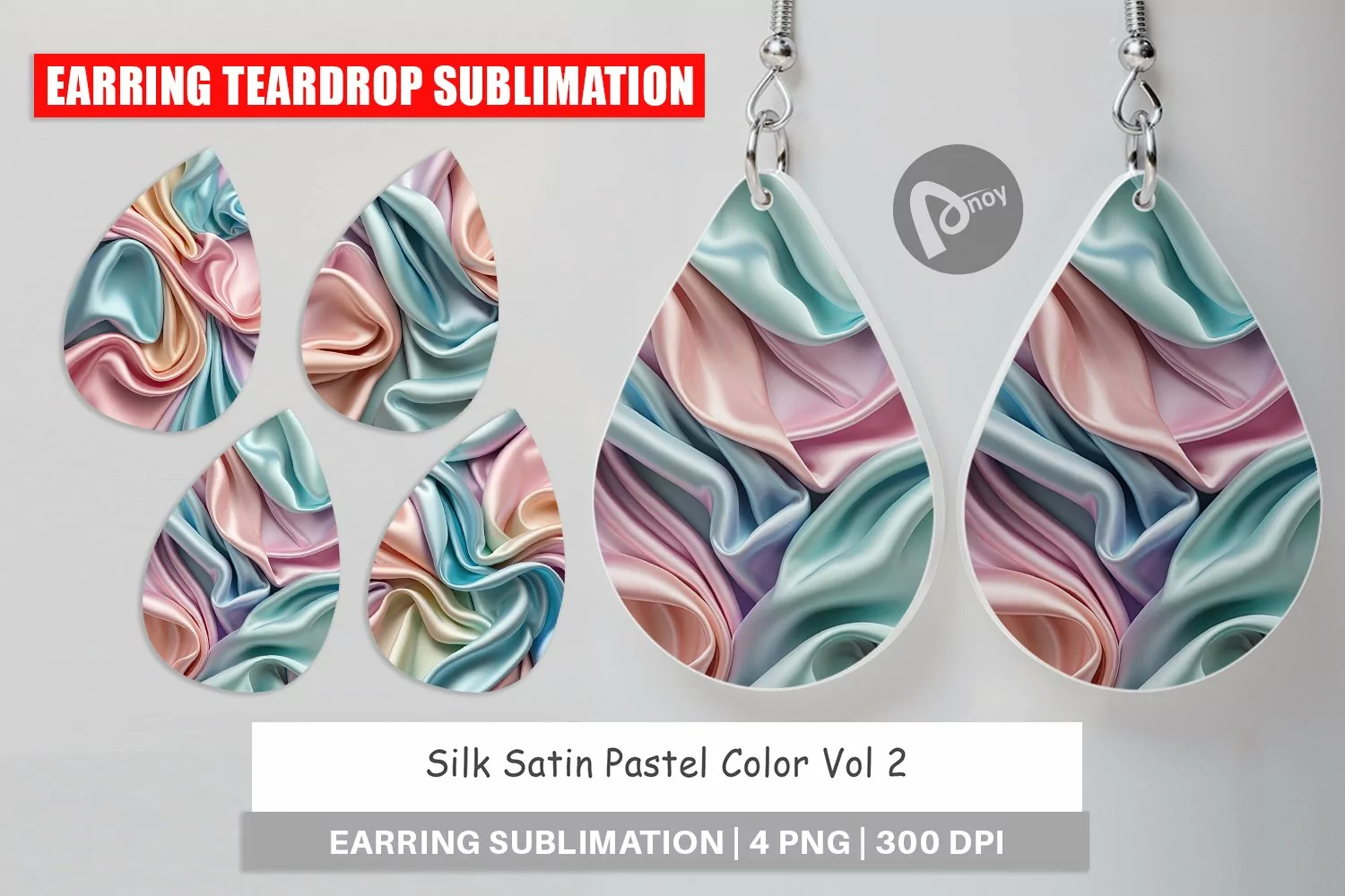 Earring Teardrop Pastel Silk Satin product image 1