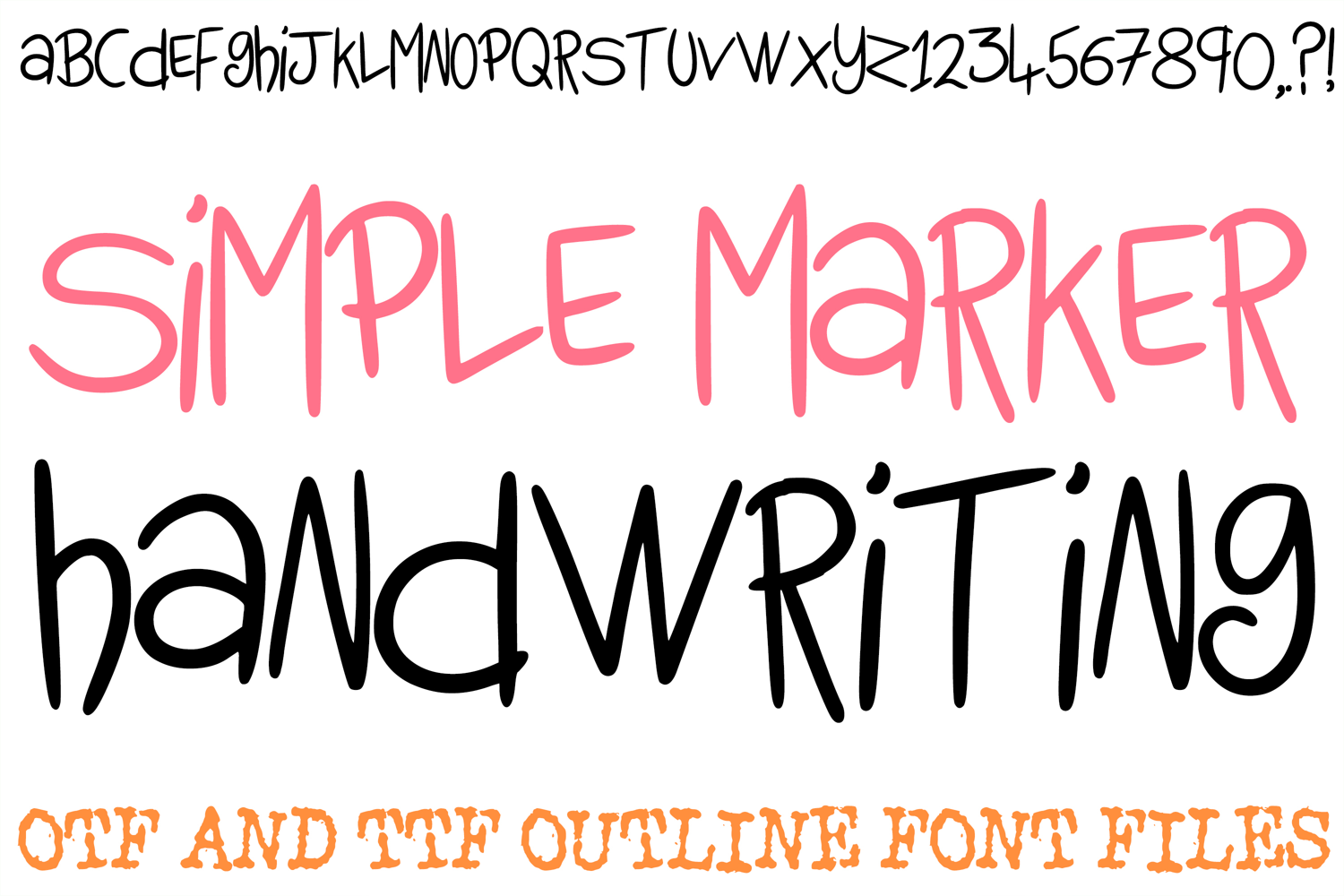 Simple Marker Handwriting Font Written Childrens Lettering ABC OTF Type by Squeeb Creative