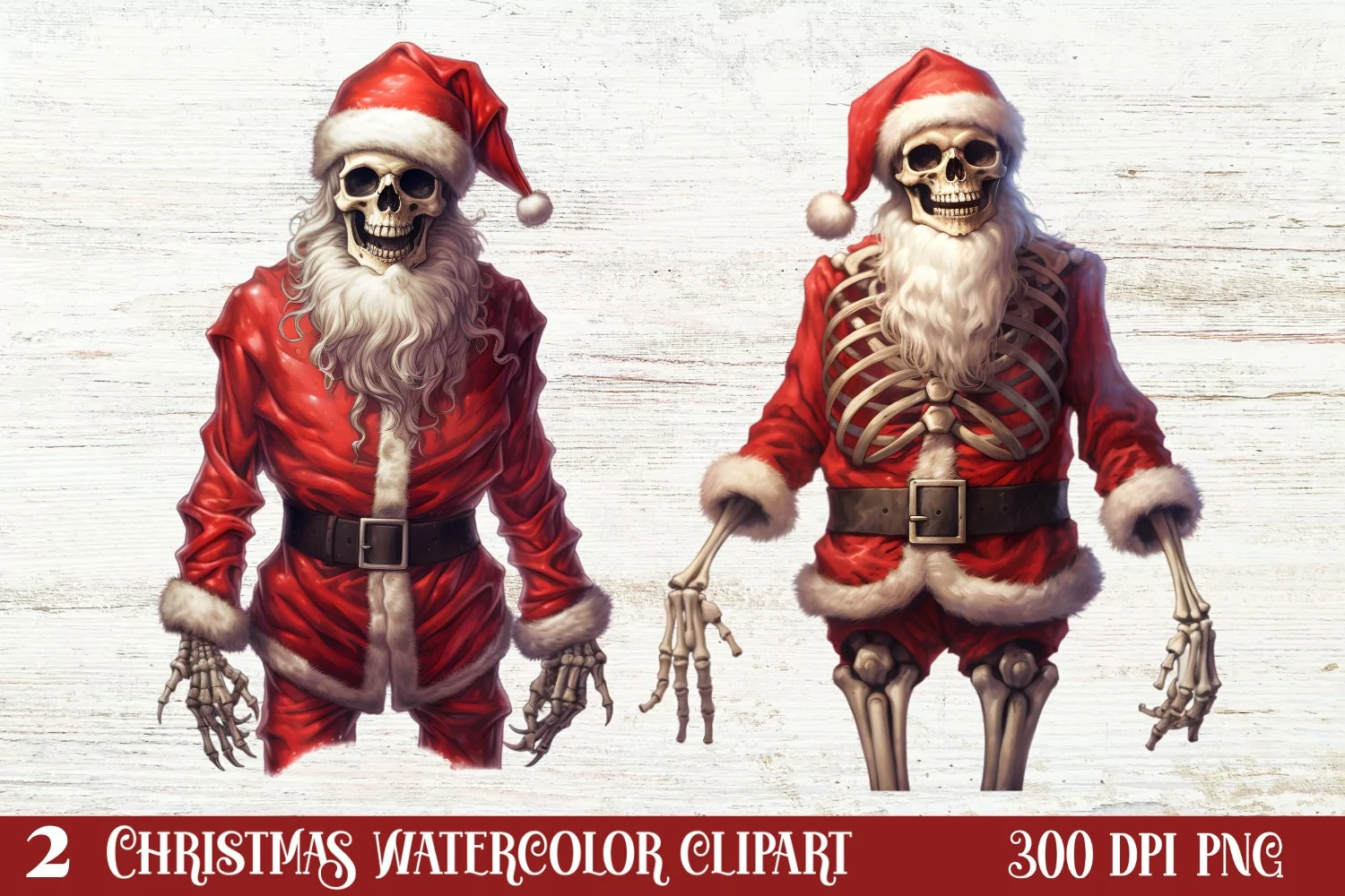 Christmas Skeleton Sublimation Clipart, Christmas PNG product image 1