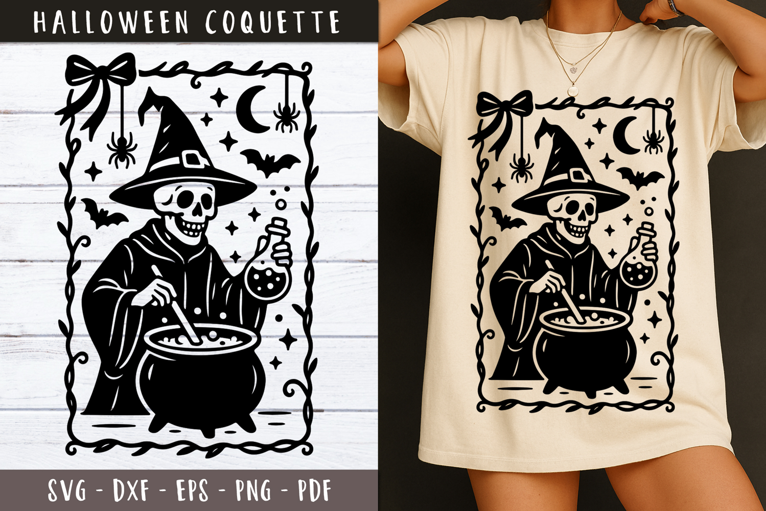 Skeleton svg Vintage Halloween Coquette 