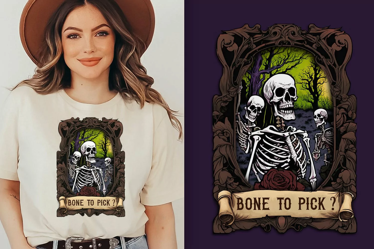 skeleton vintage clipart illustration