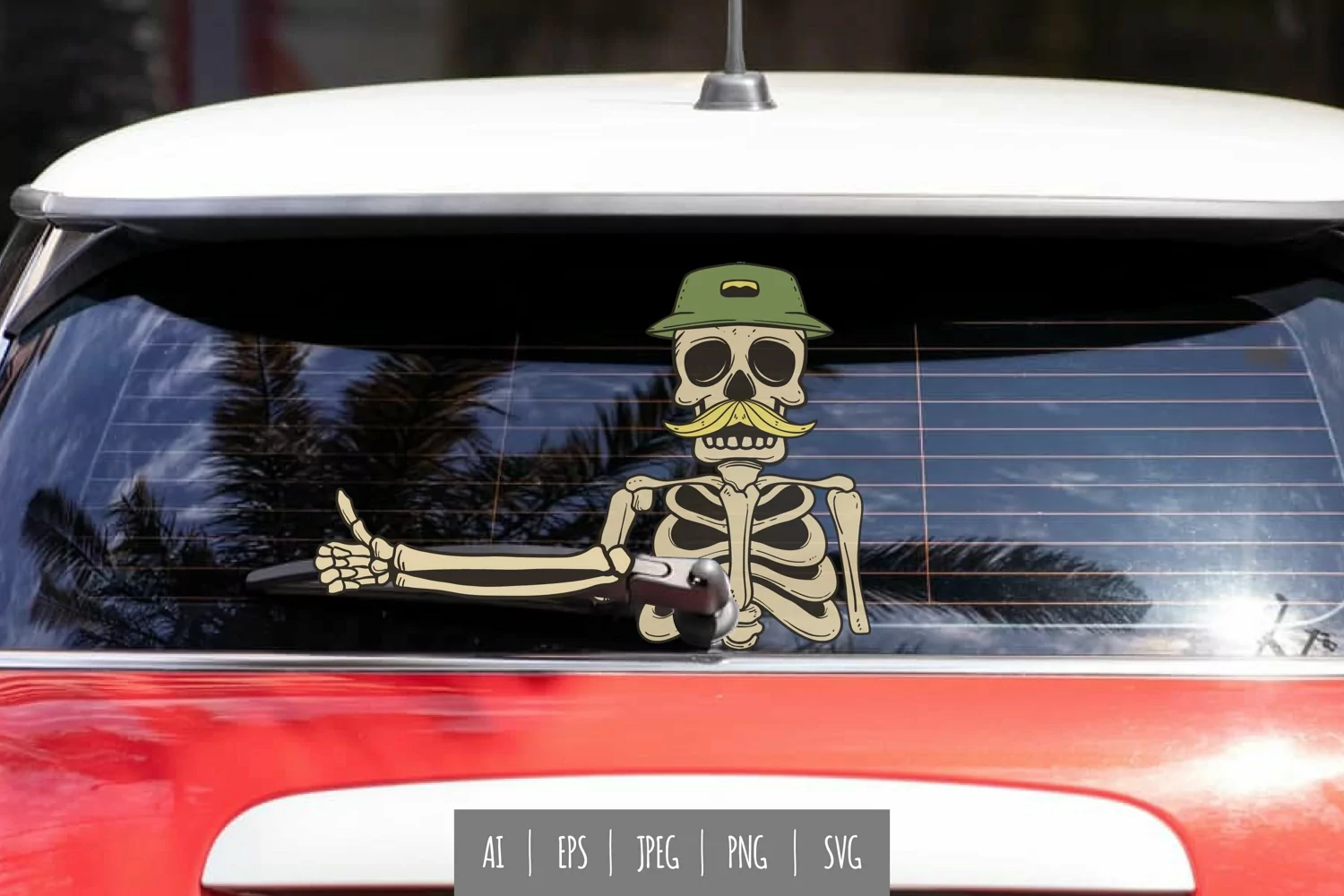 Skeleton Wiper Tag Car Decal Sticker product image 1
