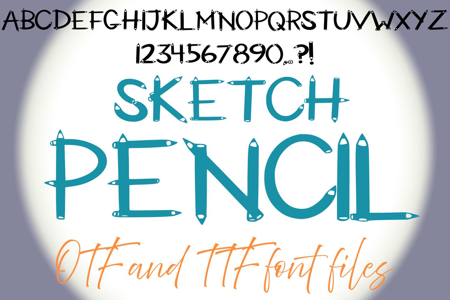 Sketch Pencil Pen Typeface Lettering ABC Text Font OTF 