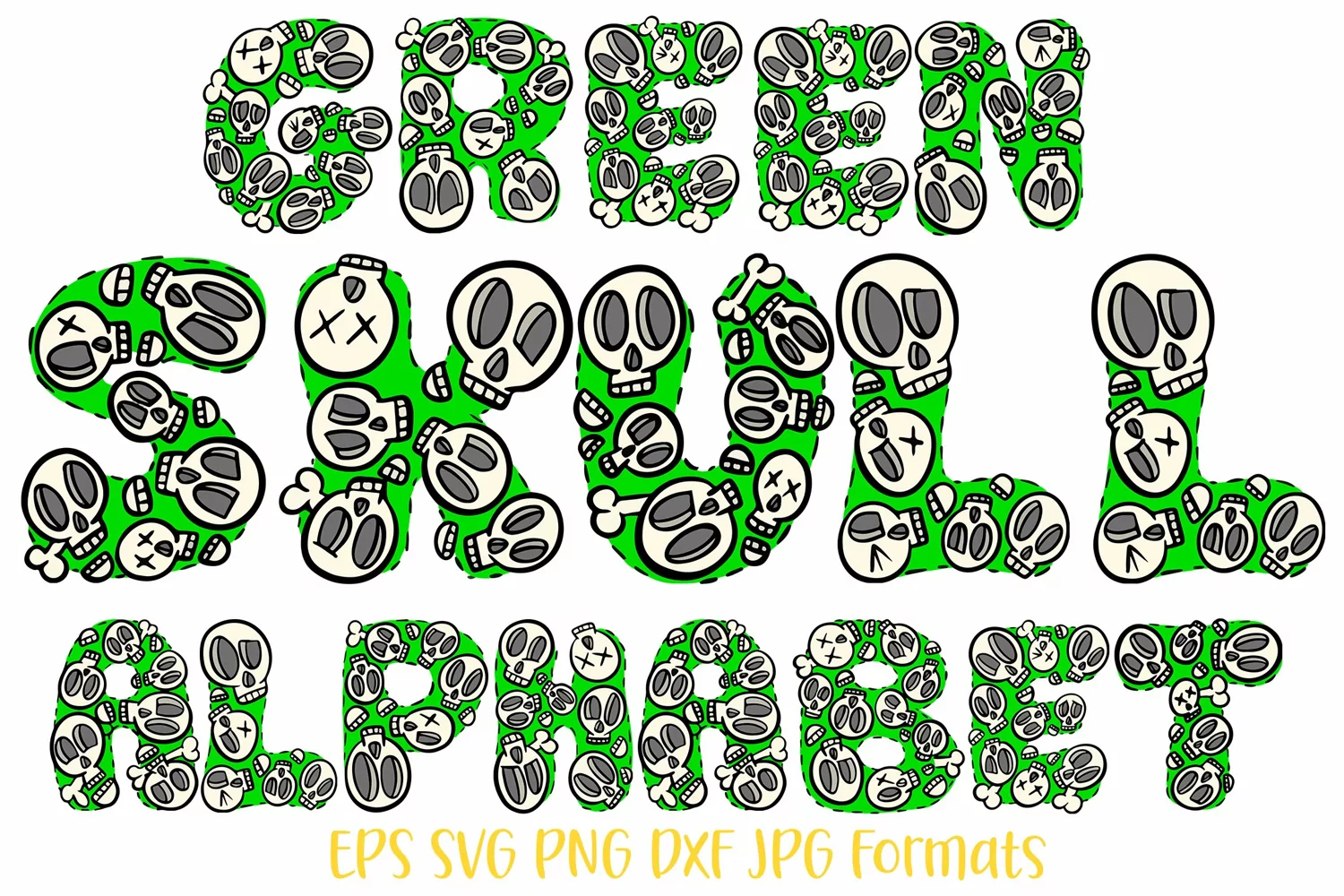 Skull Halloween Letter Number Type Cartoon Alphabet product image 1