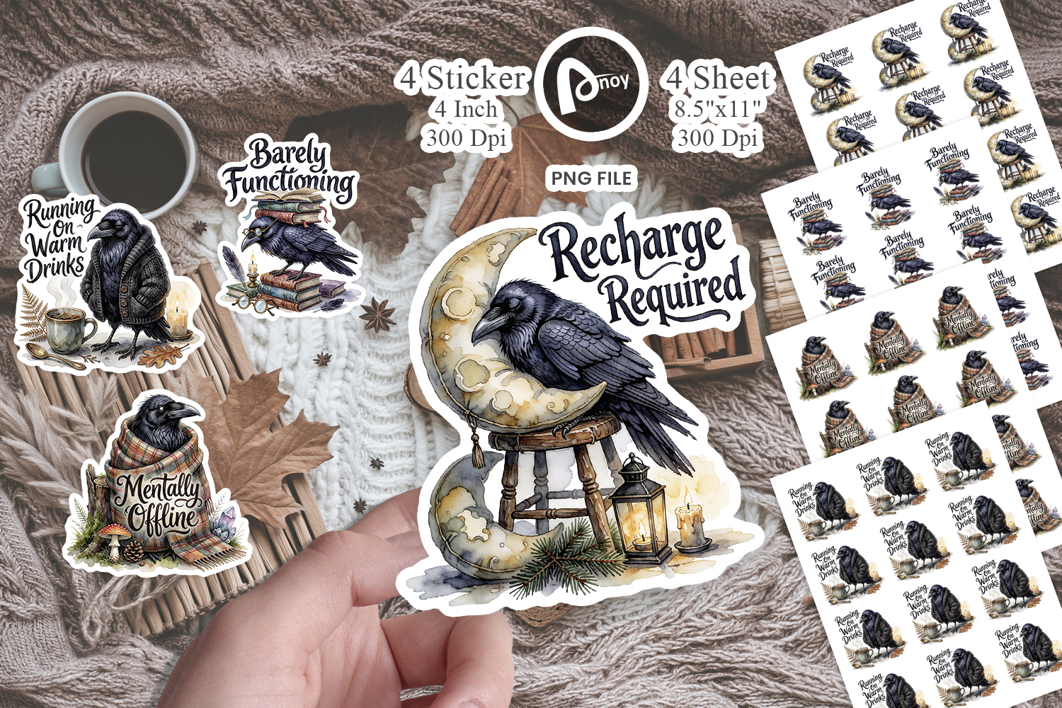 Sleep-Deprived Raven Sticker product image 1
