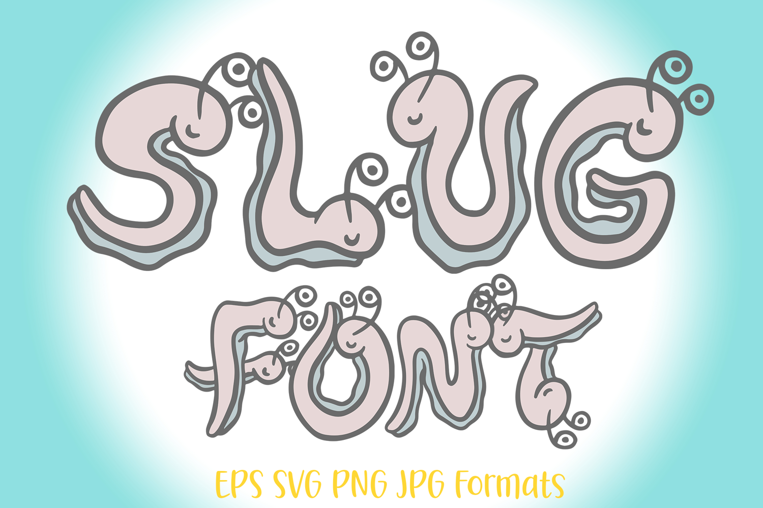 Slug Typeface Text ABC Lettering Snail Font by Squeeb Creative