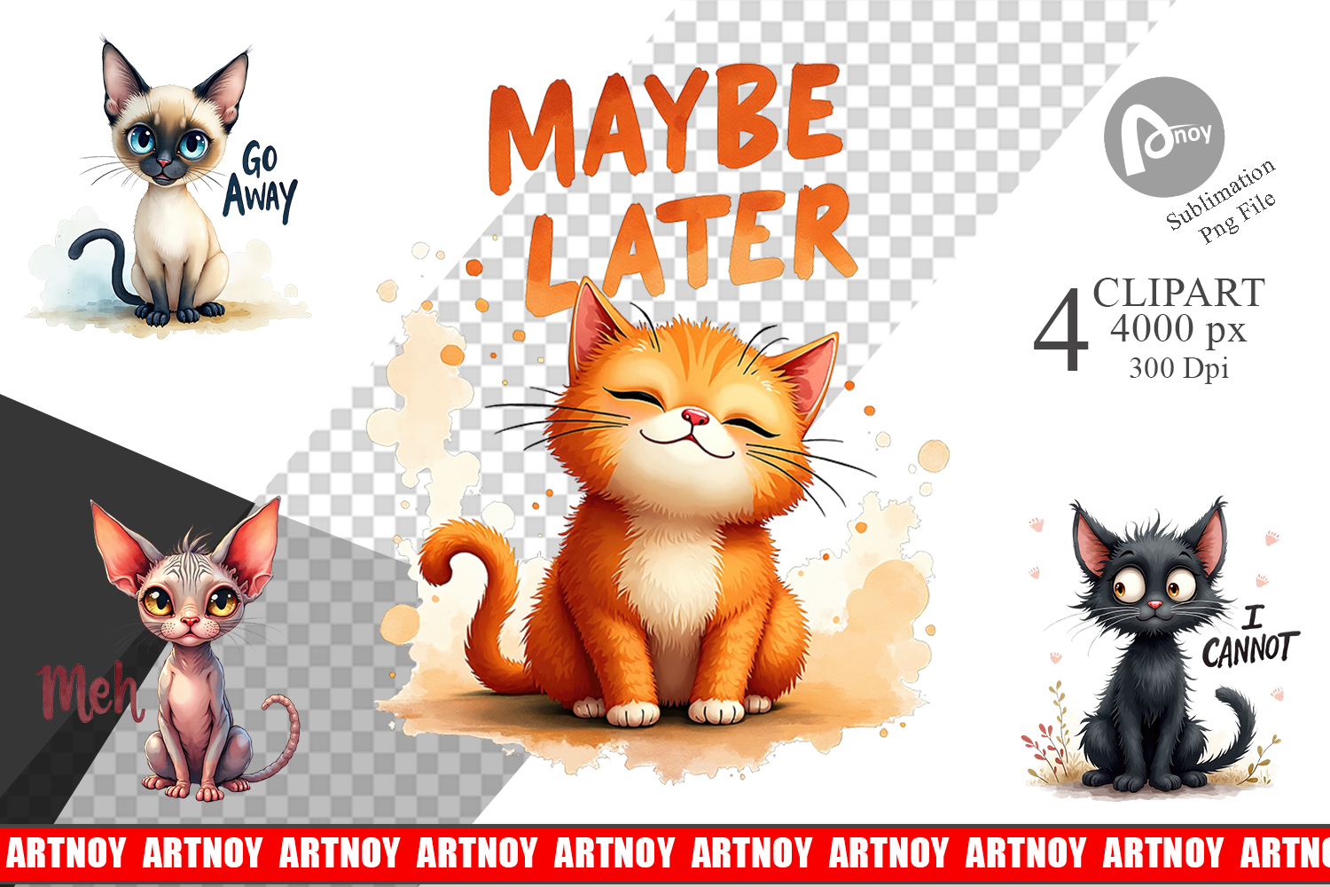 Snarky Felines Clipart product image 1