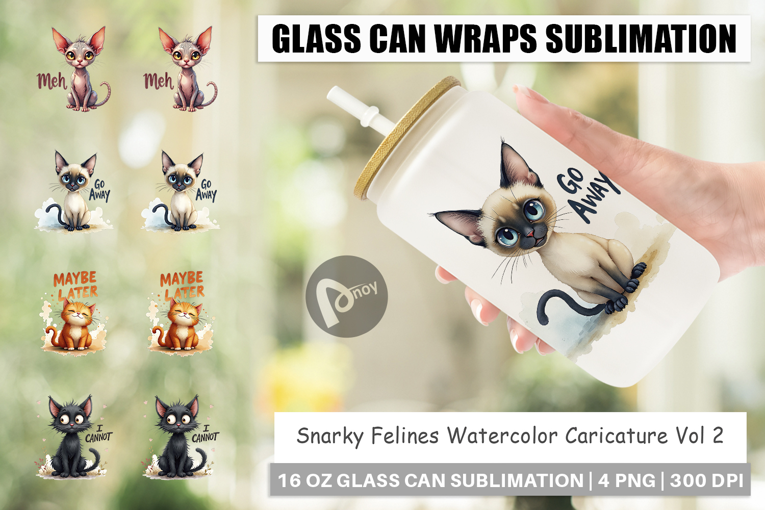 Snarky Felines Glass Can product image 1