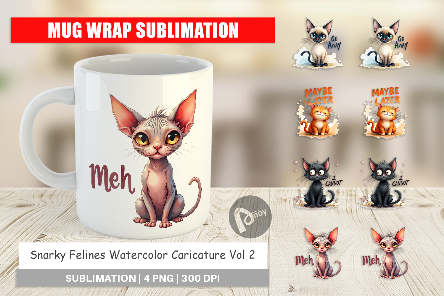 Snarky Felines Mug Wrap product image 1