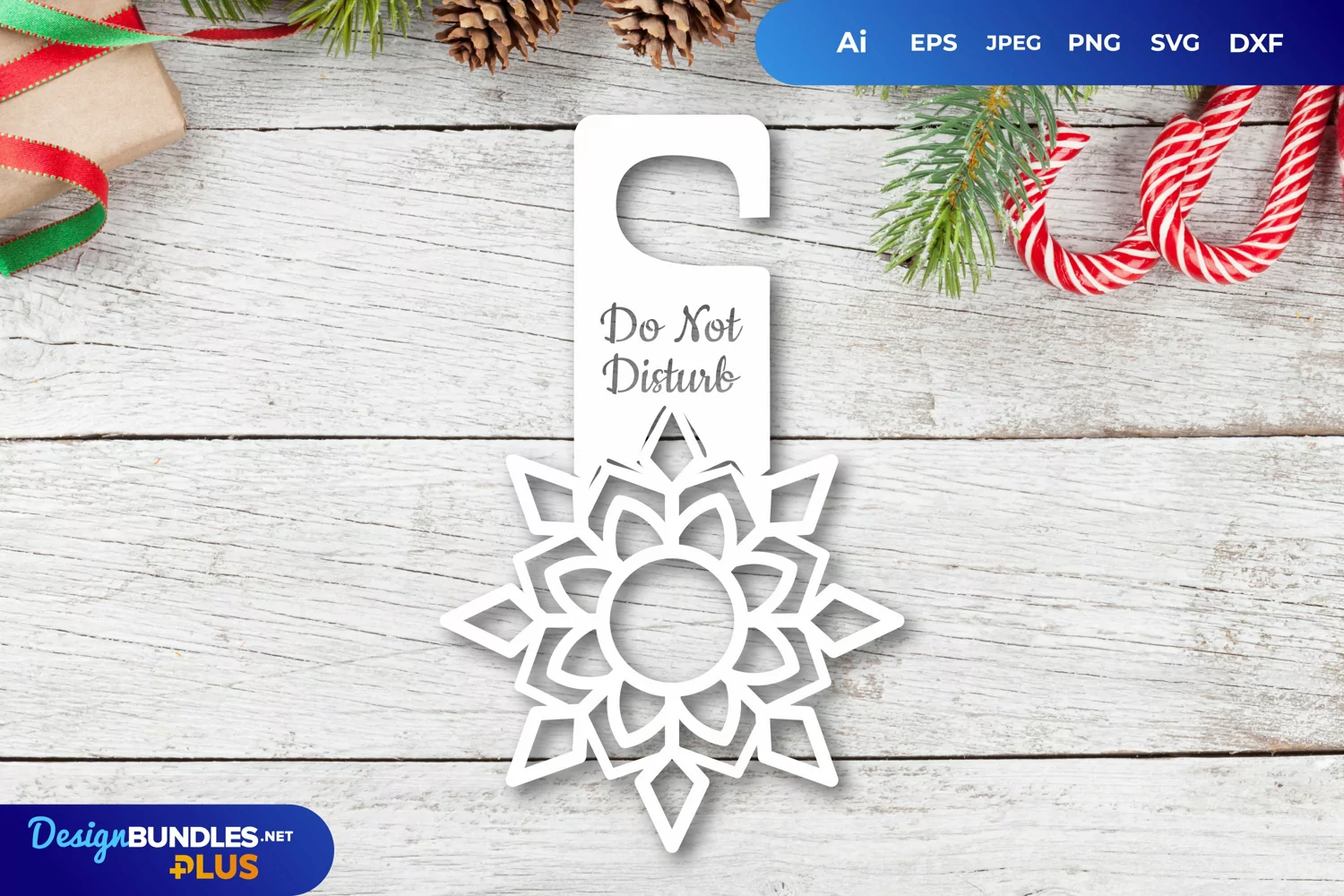 Winter Door Tag - Do Not Disturb SVG File product image 1