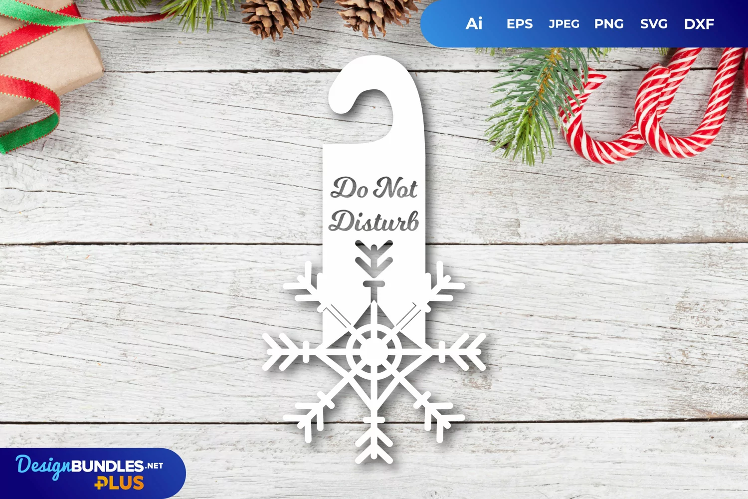 Snowflake Door Tag - Do Not Disturb SVG File product image 1