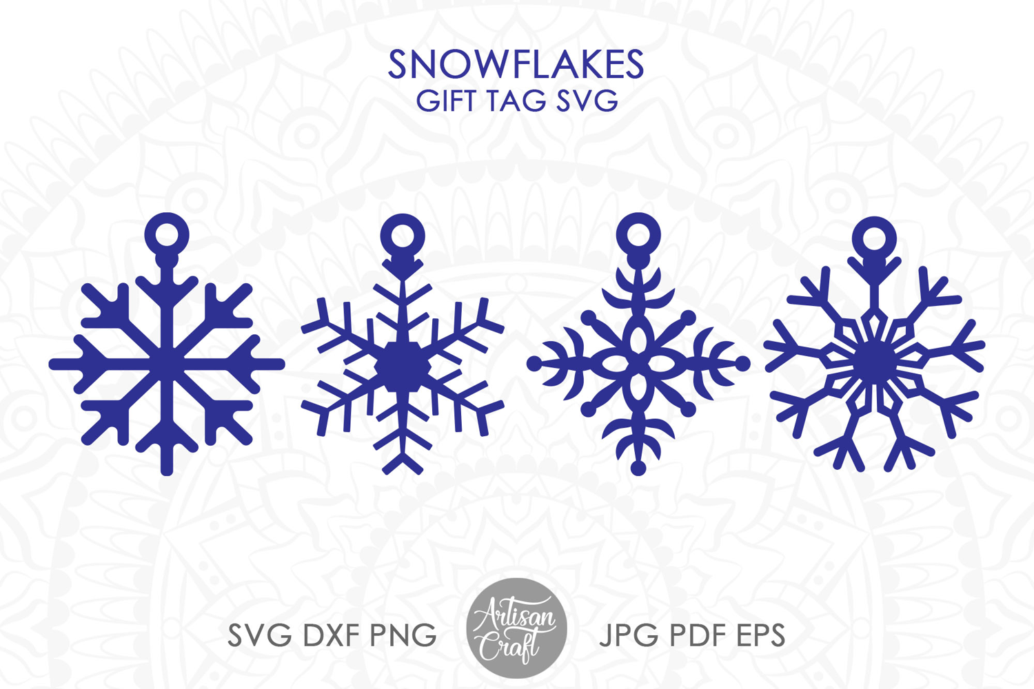 Snowflake gift tag SVG cut files
