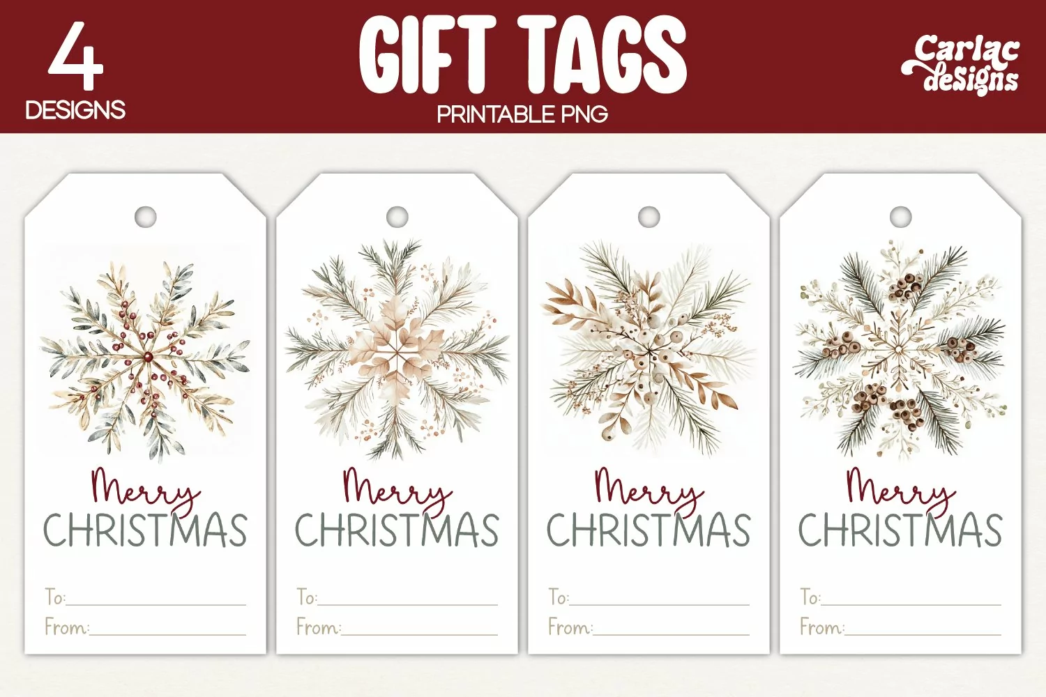 snowflakes gift tag