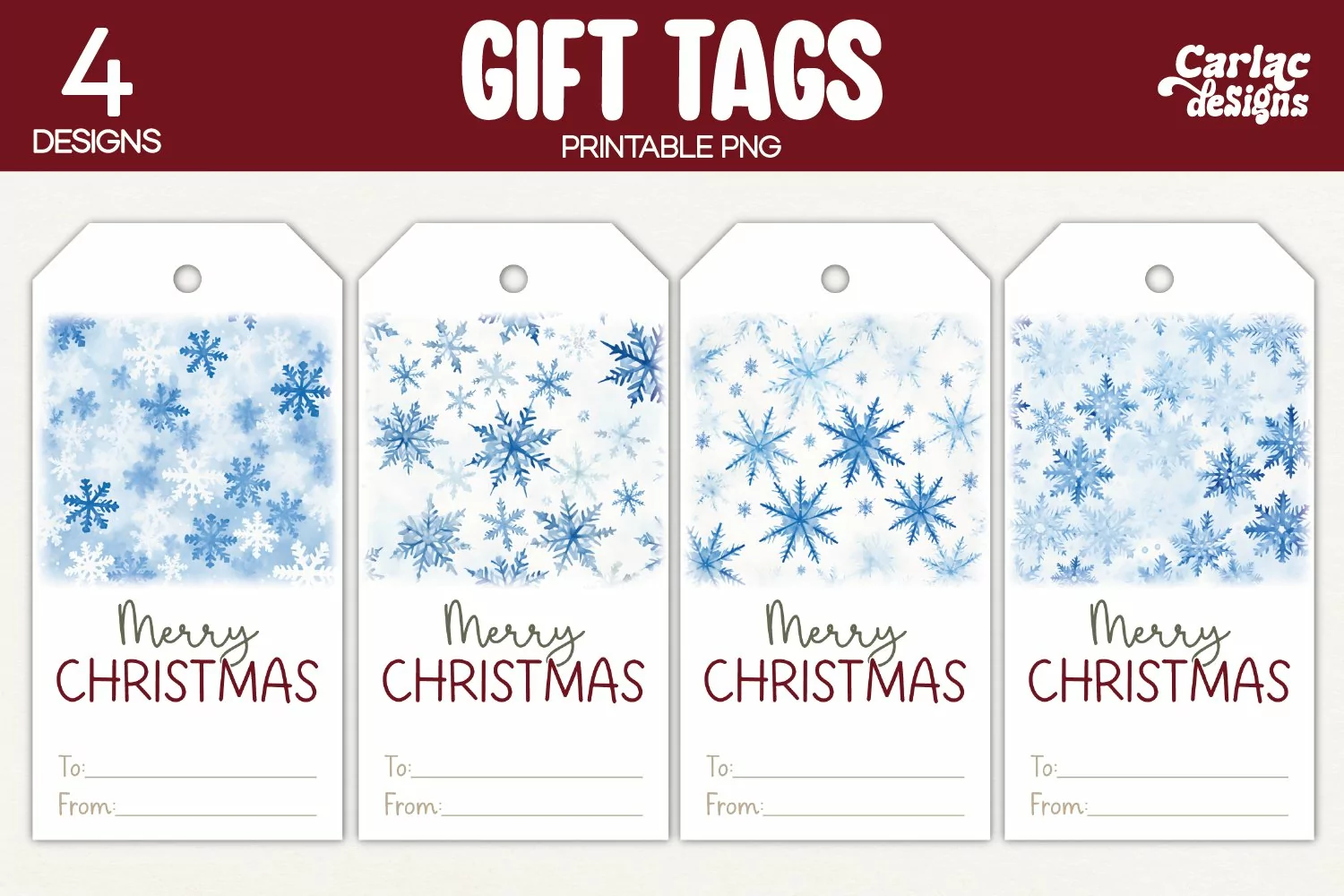 snowflakes gift tags