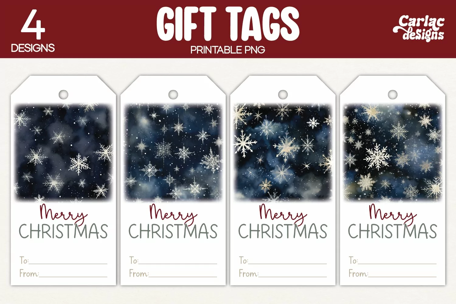 snowflakes gift tags