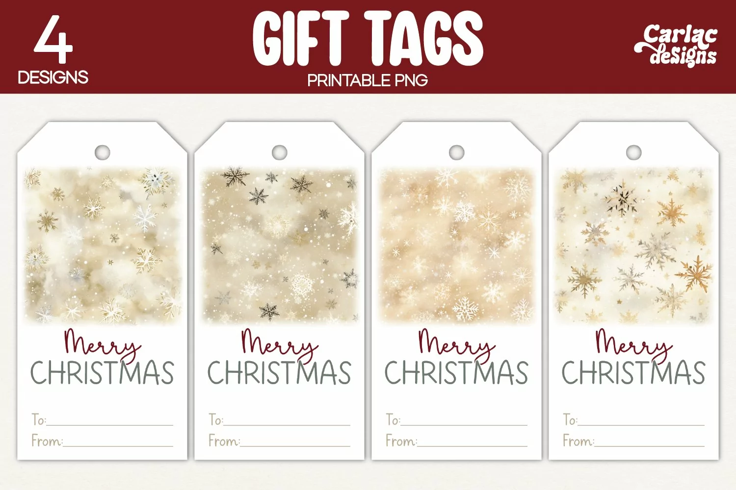 snowflakes gift tags
