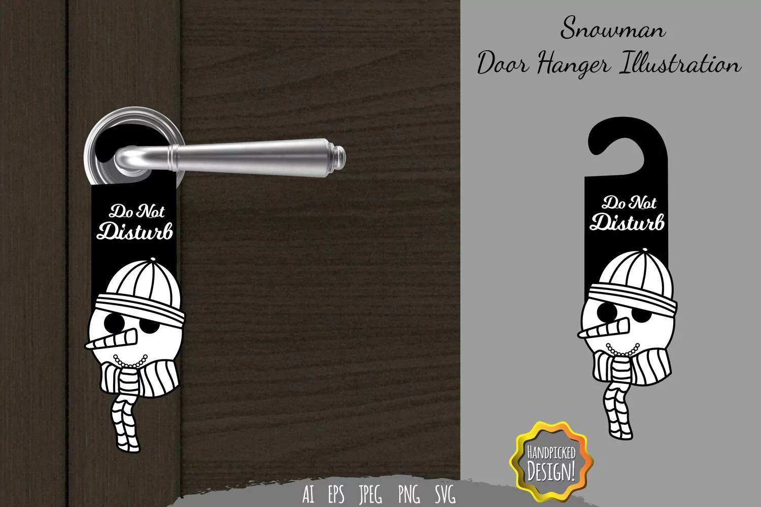 Snowman Door Tag - Do Not Disturb SVG File product image 1